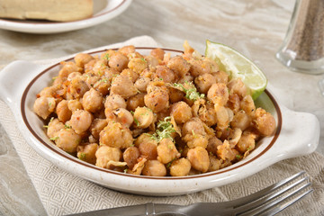 Fried chili lime chickpeas