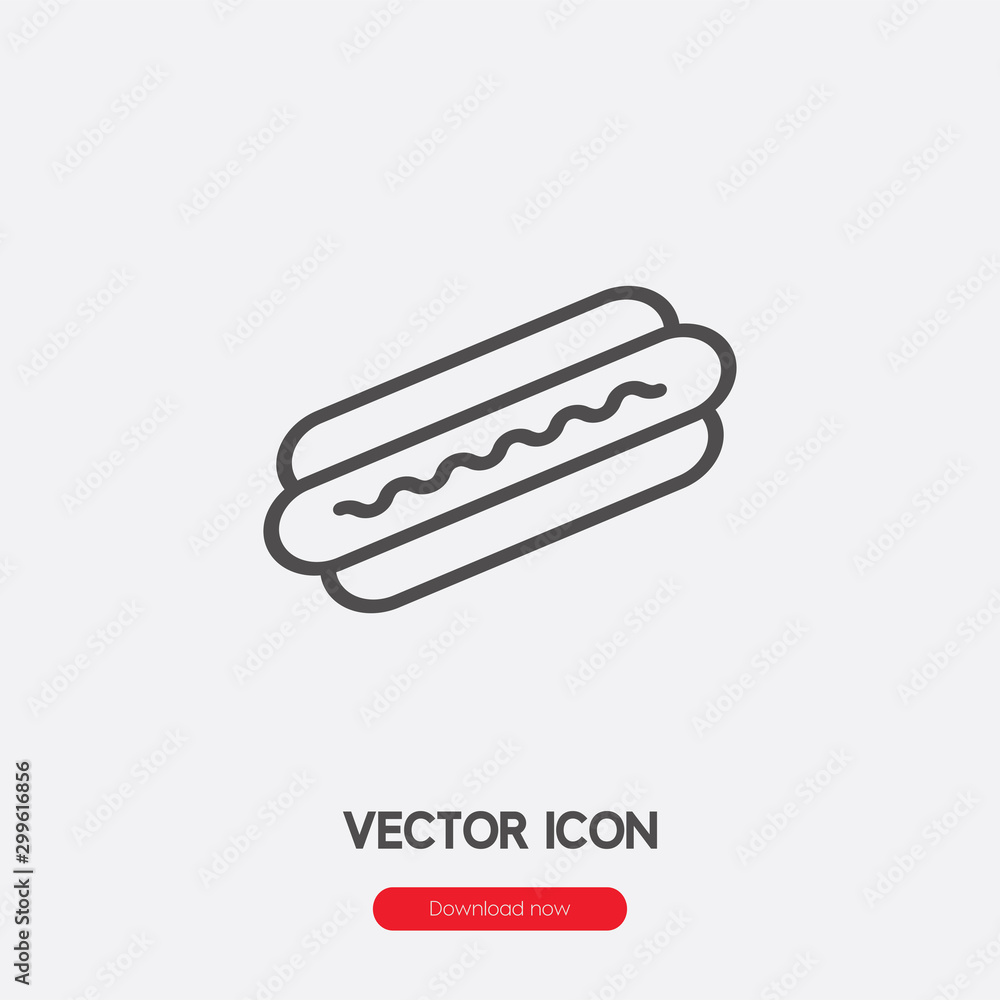 Poster hot dog icon vector. linear style sign for mobile concept and web design. hot dog symbol illustratio