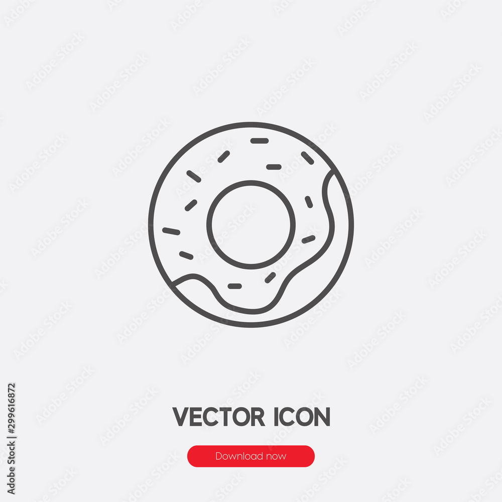 Poster doughnut icon vector. linear style sign for mobile concept and web design. donut symbol illustration