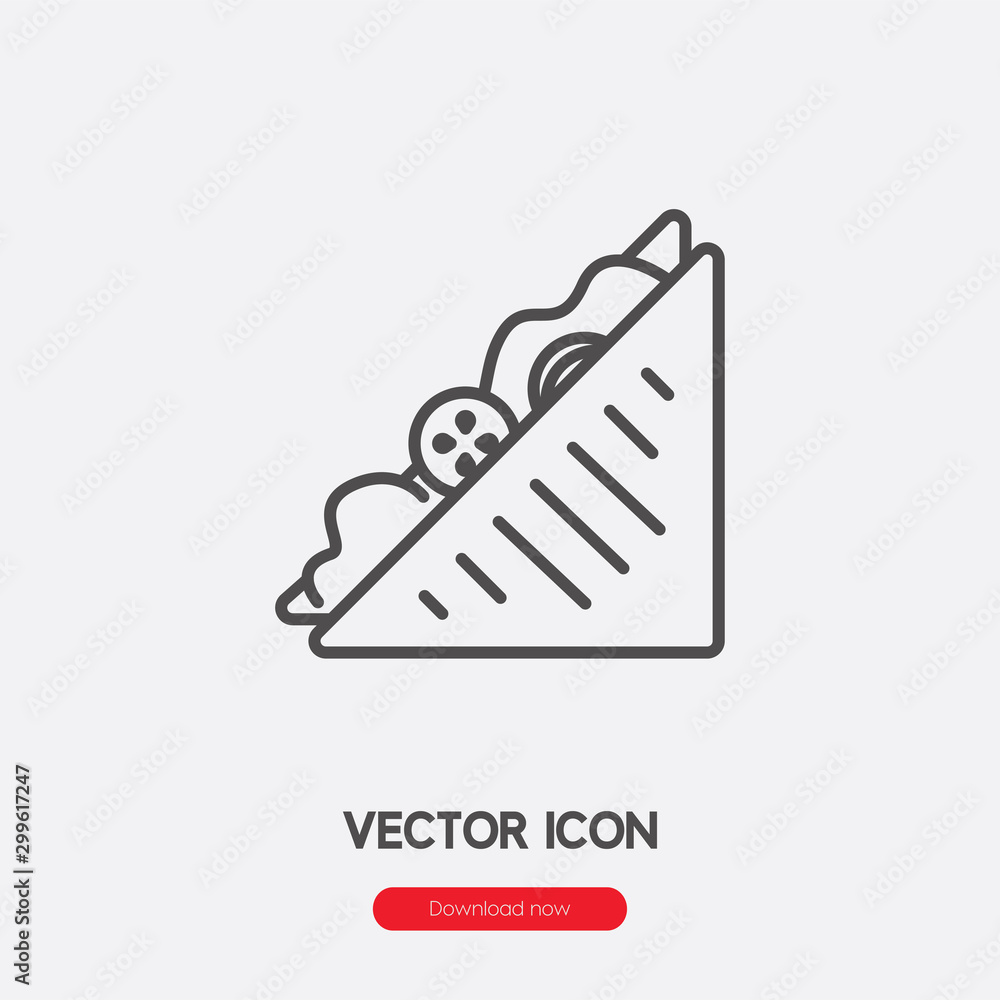 Poster sandwich icon vector. linear style sign for mobile concept and web design. sandwich symbol illustrat