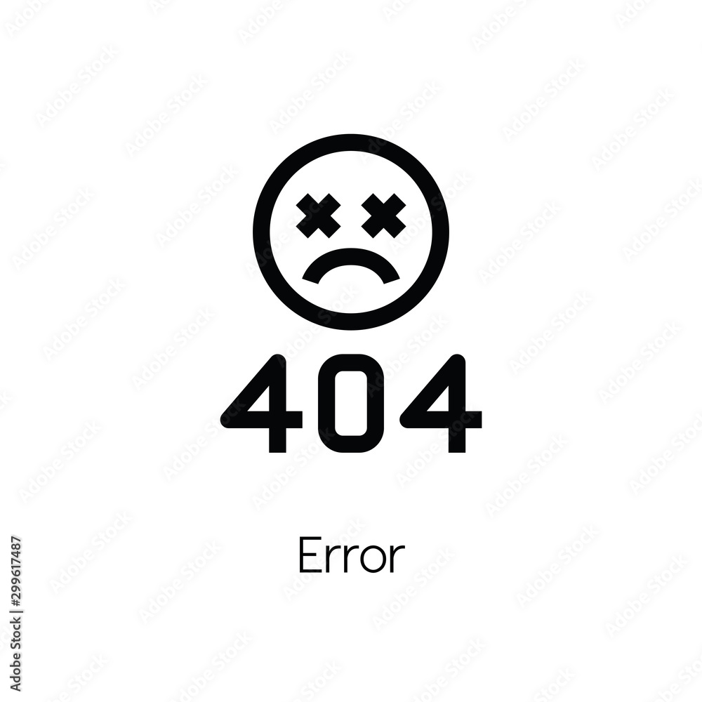 Fototapete 404 error icon vector. linear style sign for mobile concept and web design. error 404 symbol illustr