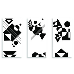  Covers Templates Set with black and white color Graphic Geometric Elements