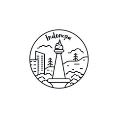 Indonesia monoline art