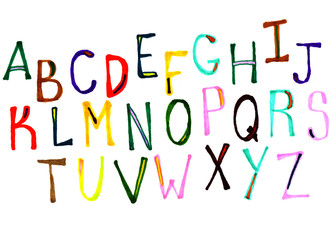 hand-drawn markers children alphabet 