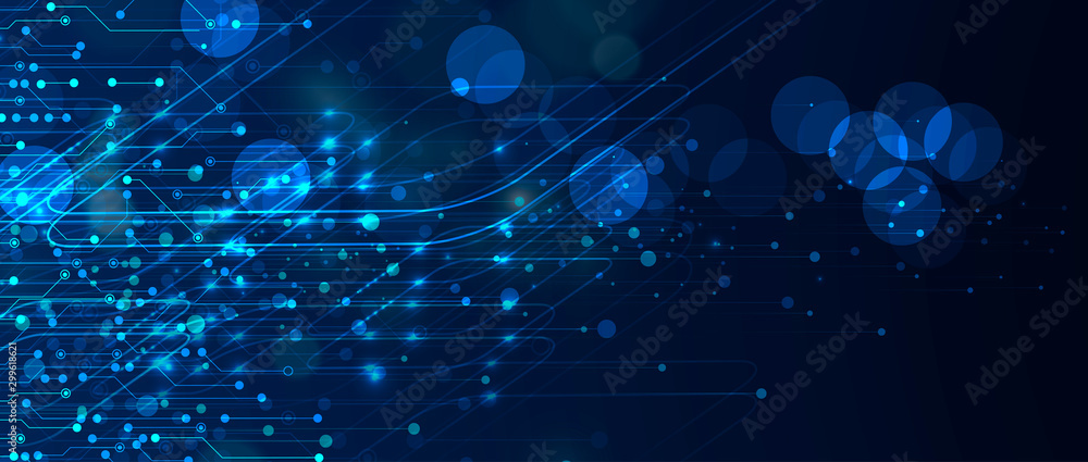 Poster Abstract circuit board futuristic technology processing background