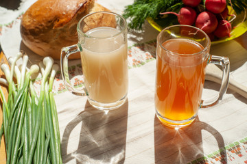Traditional Russian Kvass drink