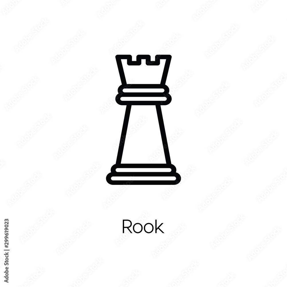 Poster chess rook icon vector. linear style sign for mobile concept and web design. chess rook symbol illus
