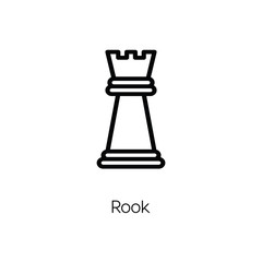 Chess rook icon vector. Linear style sign for mobile concept and web design. Chess rook symbol illustration. Pixel vector graphics - Vector.
