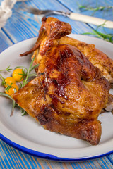 Chicken quarters baked.