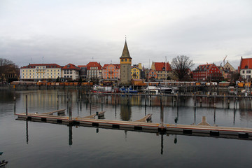 Obraz premium Lindau village on a winter day