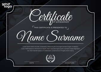 Luxury Certificate Design Template in Black Background