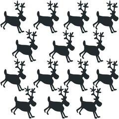 Silhouette deer, cartoon animal, illustration