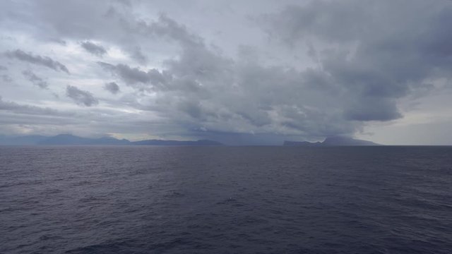 Panorama of the sea and sky in 4k