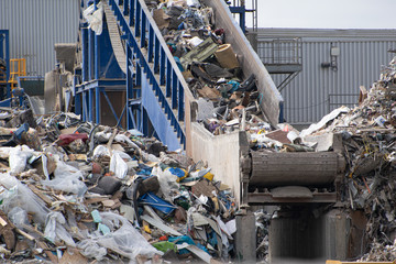 belt at recycling plant