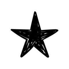 Doodle star, hand drawn illustration