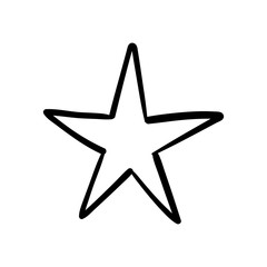 Doodle star, hand drawn illustration
