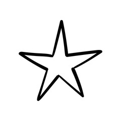 Doodle star, hand drawn illustration