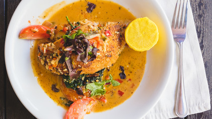 Pan Seared Red Snapper Fish Plate