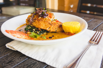 Pan Seared Red Snapper Fish Plate