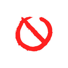Fototapeta premium Prohibited doodle icon. Prohibition hand drawn sign.