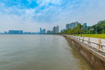 Obraz premium Coastal view of the South Road of couples in Zhuhai City, Guangdong Province
