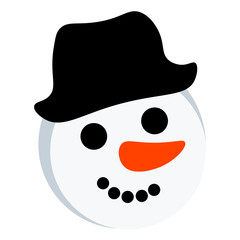 Christmas decor. Snowman clip art. Holiday vector design. Isolated on transparent background.