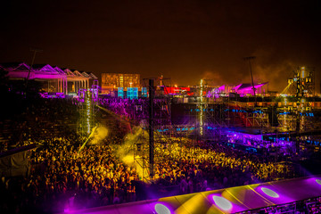 General view of a crowd during a music festival