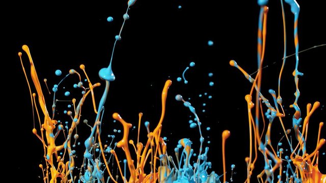 Super slow motion of dancing colours shapes isolated on black background. Filmed on professional high speed cinema camera, 1000fps.