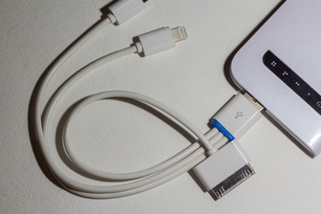 Battery charger, Modern equipment. Mobile adapter.