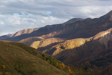 Beautiful views of the mountains in autumn, Georgia