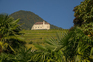 Ansicht altes Schloss Tirol in Südtirol, Italien am Hang