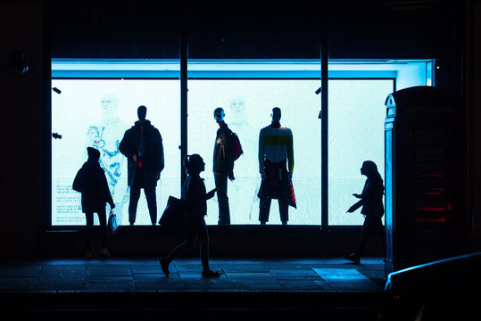 Figures Of The Night - London West End Shoppers