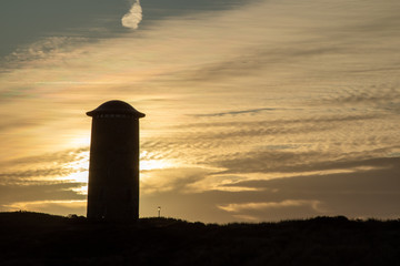 Wasserturm in Domburg bei Sonnenuntergang
