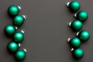 Christmas and New Year background. Christmas decorations on a dark background.