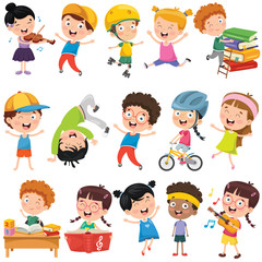 Collection Of Little Cartoon Children