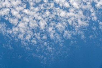 weiße Cirrocumuluswolken vor schönem blauen Himmel