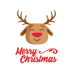 Merry christmas. Reindeer icon. Vector illustration.