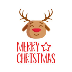 Merry christmas. Reindeer icon. Vector illustration.