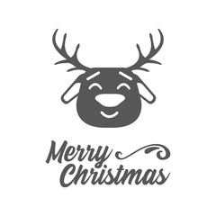 Merry christmas. Reindeer icon. Vector illustration.