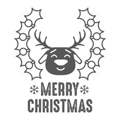 Merry christmas. Reindeer icon. Vector illustration.