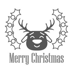 Merry christmas. Reindeer icon. Vector illustration.