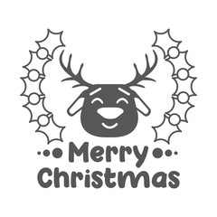 Merry christmas. Reindeer icon. Vector illustration.