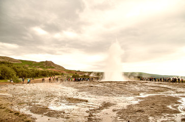 Geysir eruption in Strokkur, Iceland