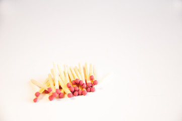 matches are on the table. On white background