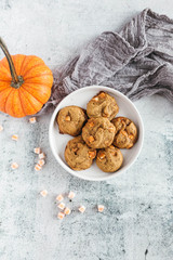 Fototapeta na wymiar Pumpkin cookies. with spiced truffles