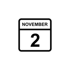 calendar - November 2 icon illustration isolated vector sign symbol