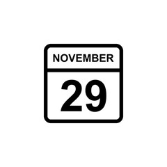 calendar - November 29 icon illustration isolated vector sign symbol
