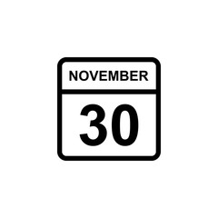 calendar - November 30 icon illustration isolated vector sign symbol