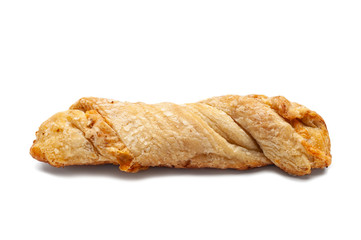 Cheese bread. Fresh homemade bread with cheese on a white background.