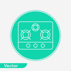 Gas stove vector icon sign symbol